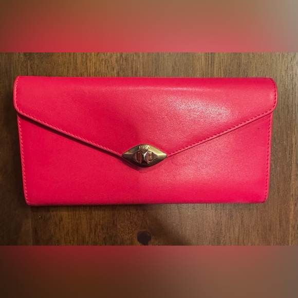Furla Pink Leather Long Wallet with Silver Twist Lock - Picture 1 of 10